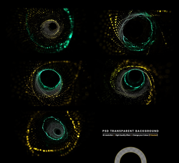 PSD colorful mesh on transparent background