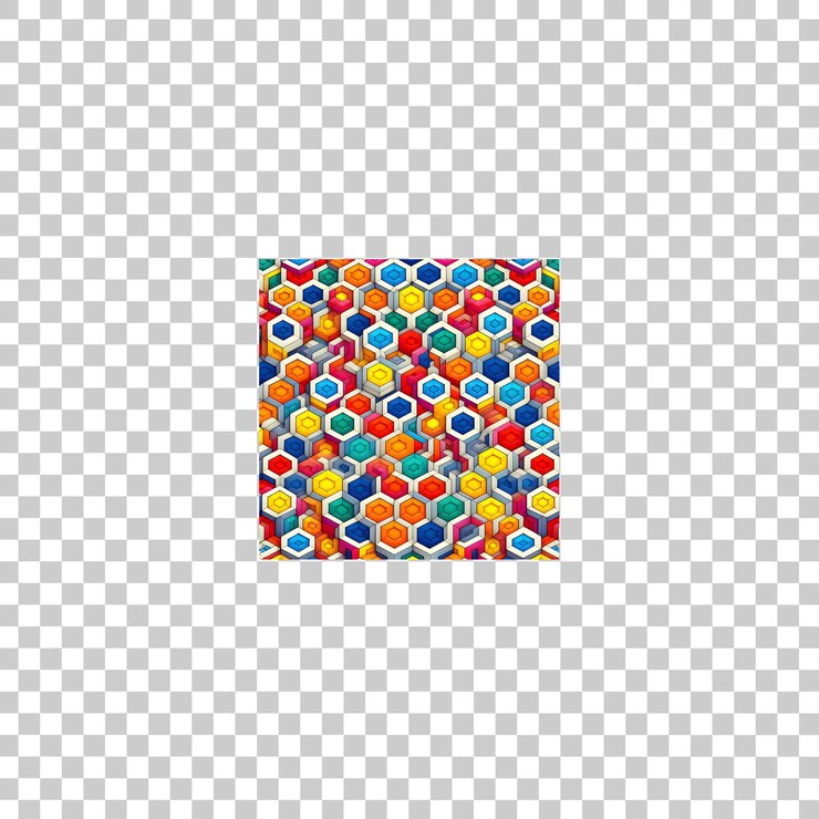 PSD colorful mosaics on a white background