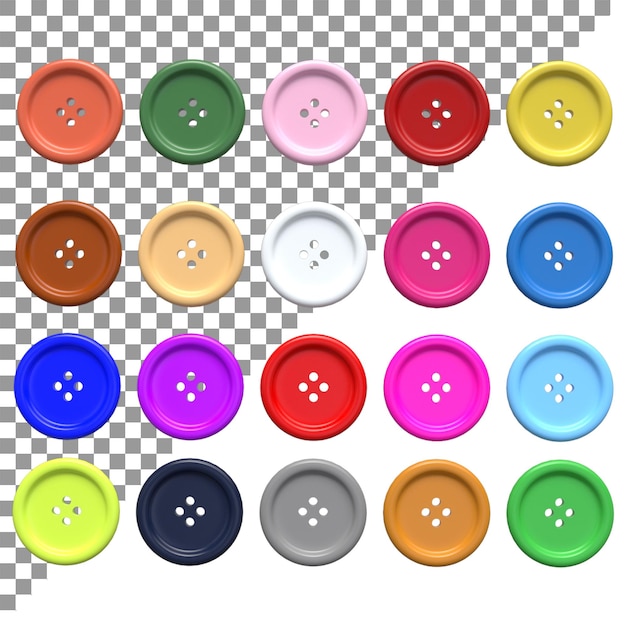 PSD colorful multicolor buttons garments accessories concept design for shirt tshirt etc