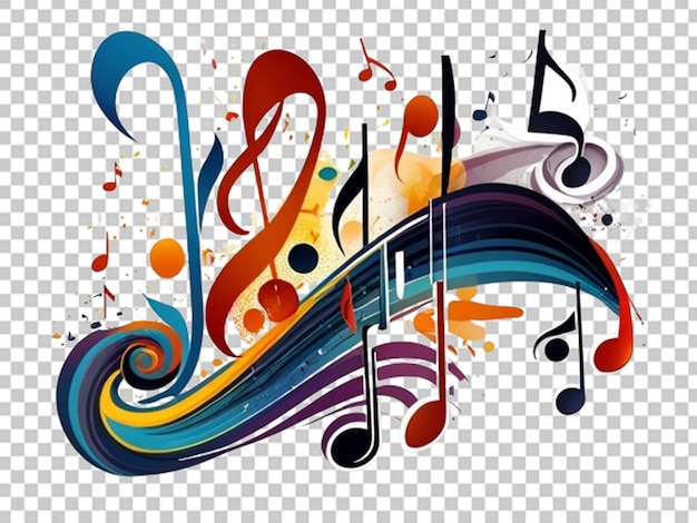 Colorful music notes musical design element