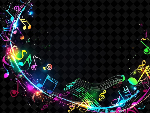 PSD a colorful musical background with music notes and a musical note