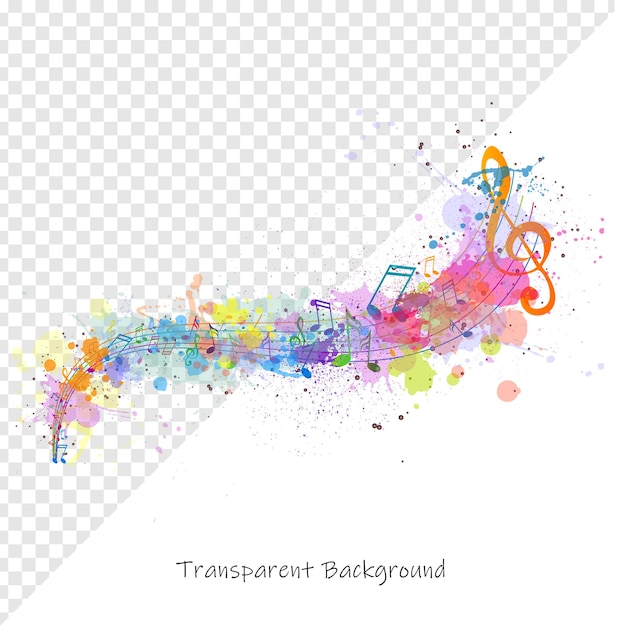 Colorful Musical Notes and Splashes