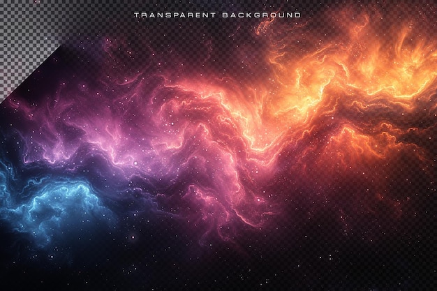PSD colorful neon 3d smoke in transparent background