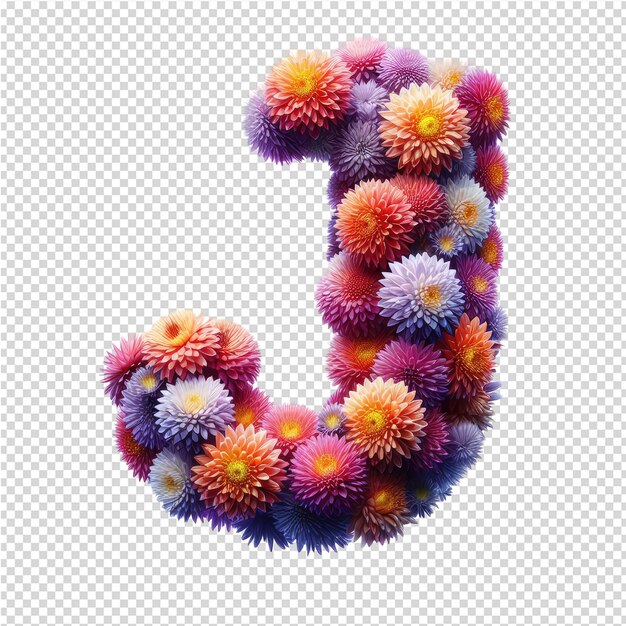 PSD a colorful number made of flowers and the letter s is made by colorful flowers