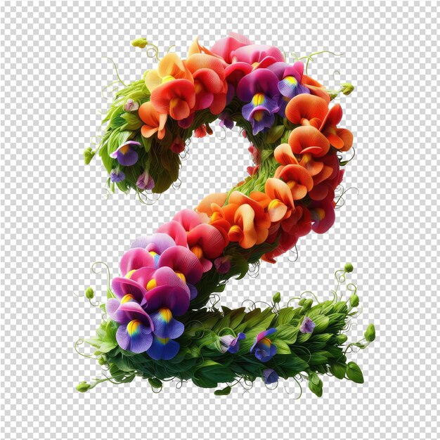 PSD a colorful number painted with the letter s