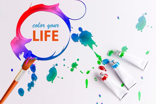 PSD colorful paint concept mock-up