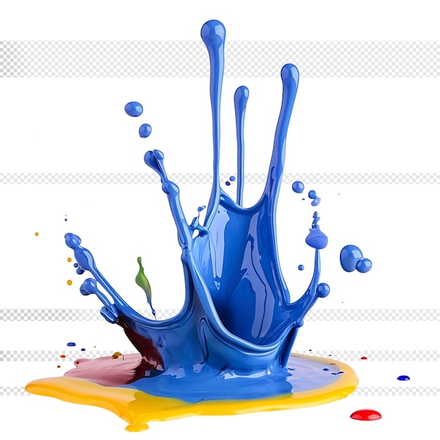 PSD colorful paint droplet splash transparent background