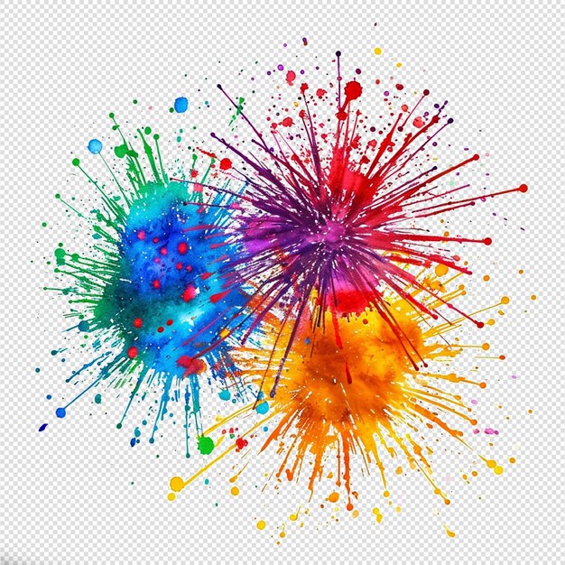 PSD colorful paint splash transparent background