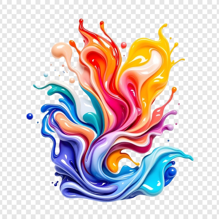 PSD colorful paint splash