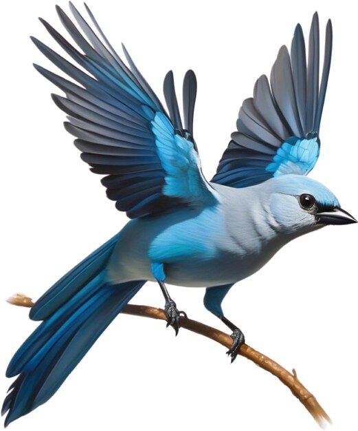 PSD a colorful painting of a bluegray tanager bird aigenerated