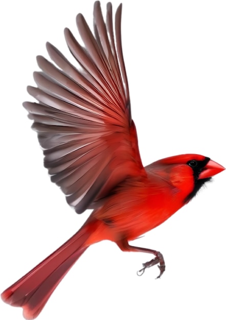 PSD a colorful painting of a cardinal bird aigenerated