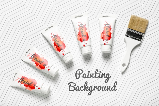 PSD colorful painting concept mock-up