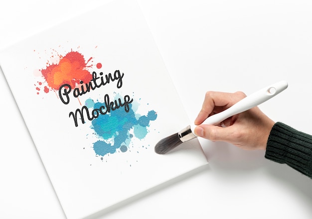 PSD colorful painting concept mock-up