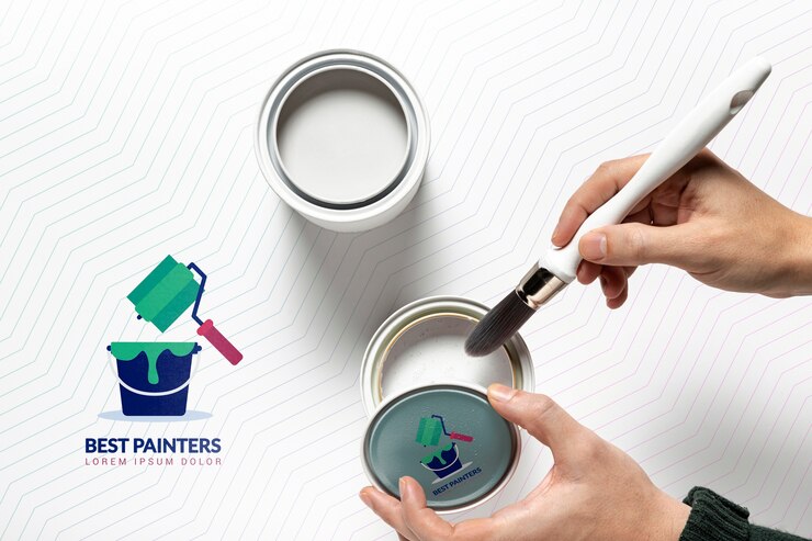 PSD colorful painting concept mock-up