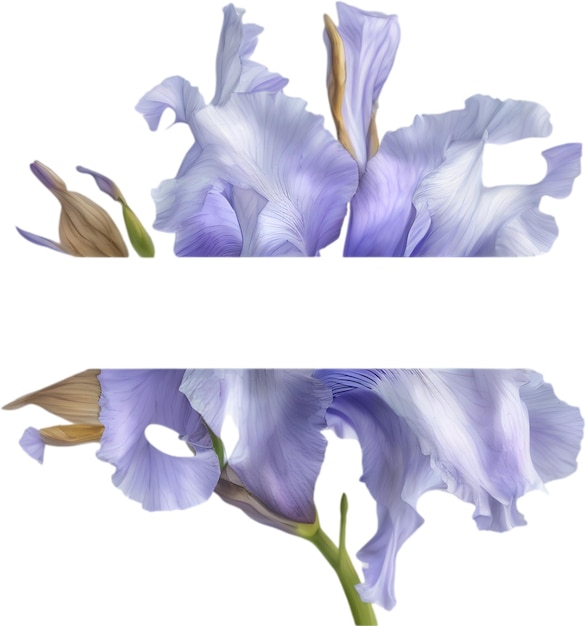 PSD pittura colorata di cornice floreale di iris