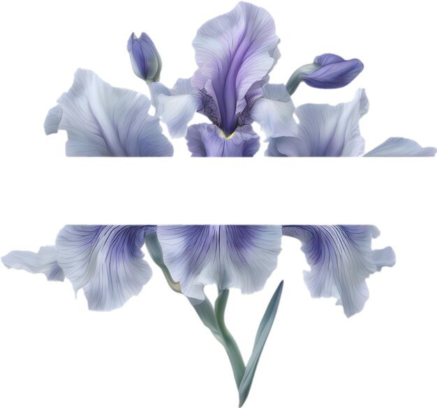 PSD pittura colorata di cornice floreale di iris