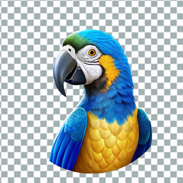 PSD Красочный попугай на прозрачном