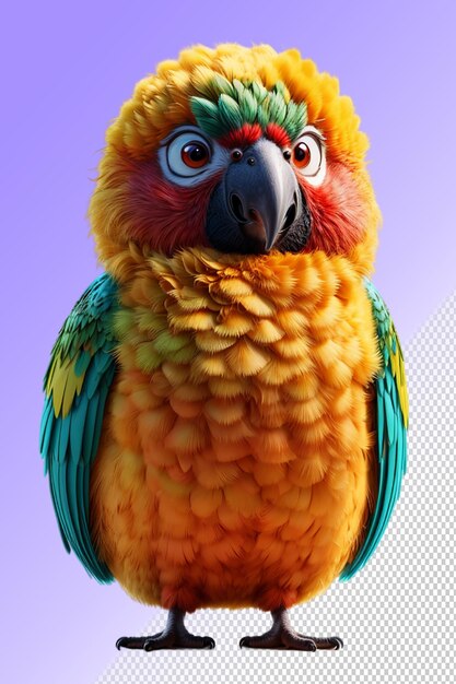 PSD a colorful parrot with a colorful beak and a purple background