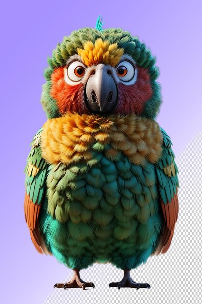 PSD a colorful parrot with a colorful beak and a purple background