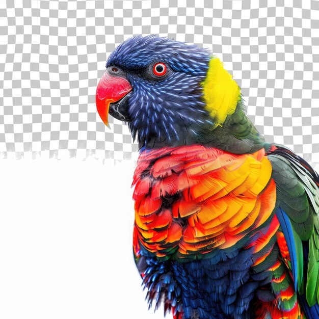 PSD un pappagallo colorato con un becco giallo e rosso
