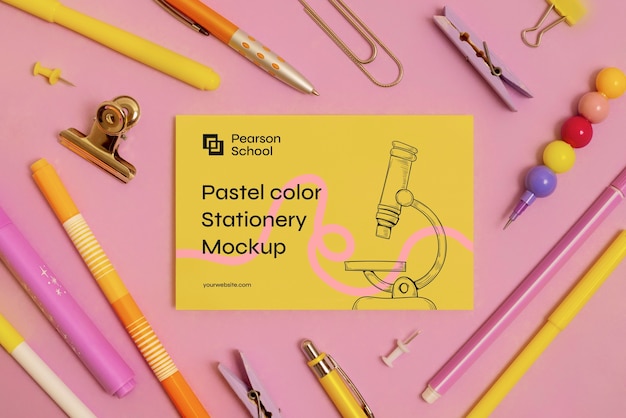 PSD colorful pastel stationery