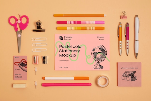 Colorful pastel stationery