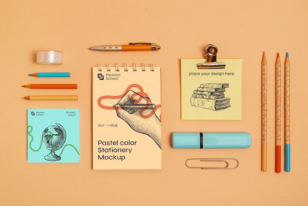 colorful pastel stationery