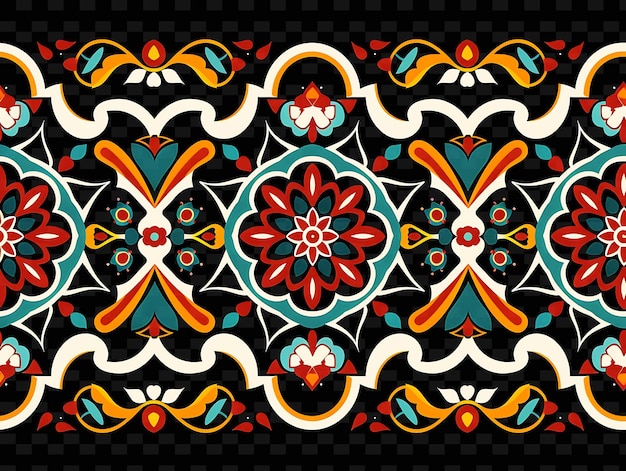 a colorful pattern in the center of a floral design