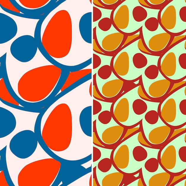 PSD a colorful pattern with fish in orange blue and yellow