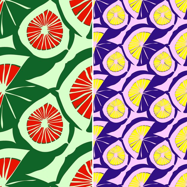 PSD a colorful pattern with oranges and a lemon on the left