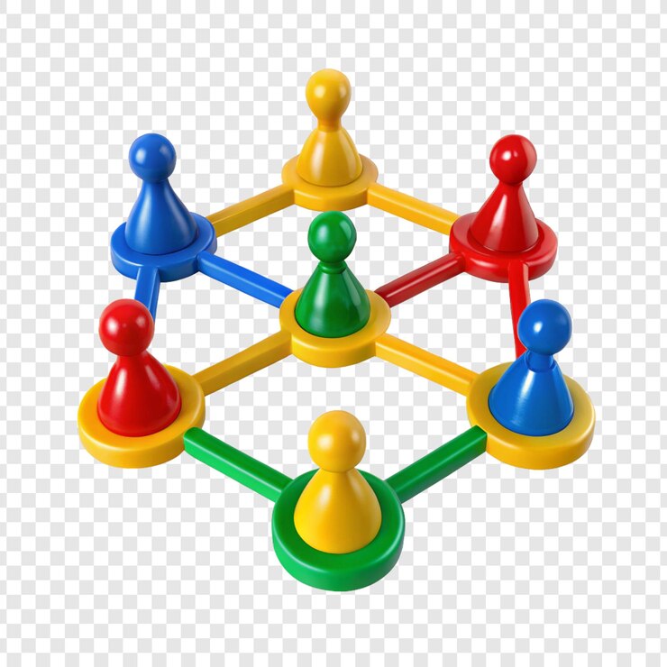 PSD colorful pawn arrangement