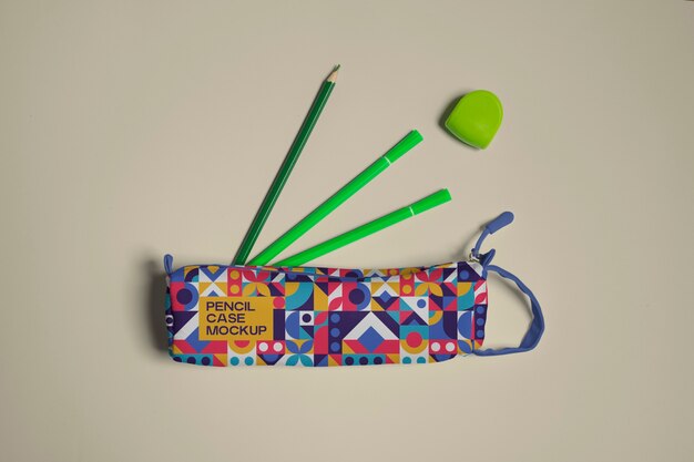 PSD colorful pencil case for school supplies