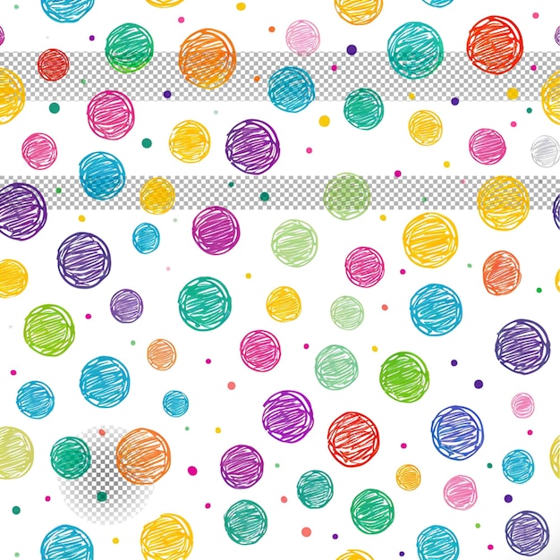 PSD colorful pencil scribbles sketch pattern transparent background