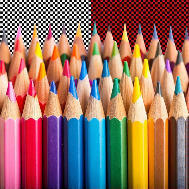 PSD colorful pencils on transparent background