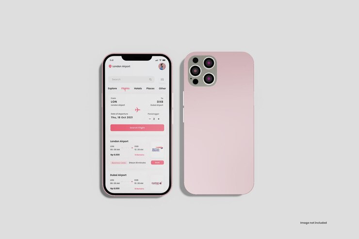 PSD colorful phone mockup