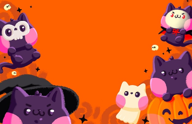 a colorful picture of a cat with a purple hat and purple eyes