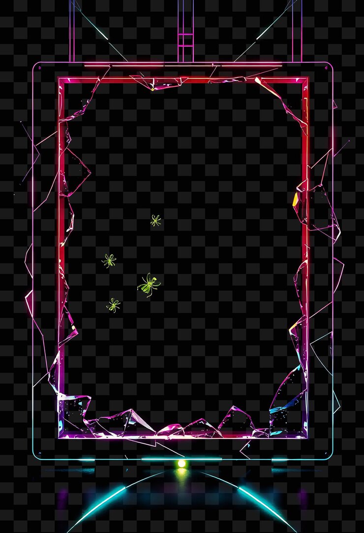 PSD a colorful picture of a frame with a pink and purple color