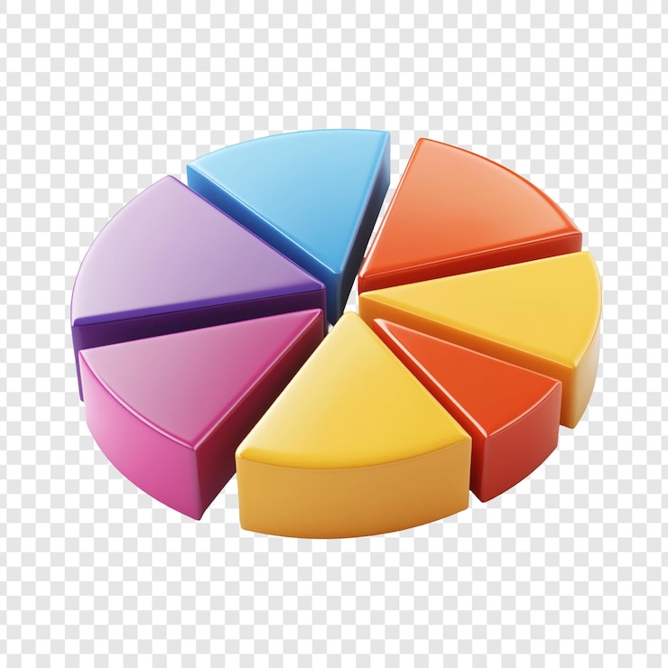 PSD colorful pie chart illustration