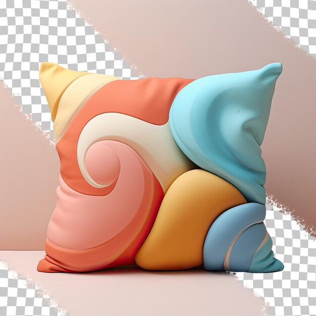 PSD colorful pillows against transparent background