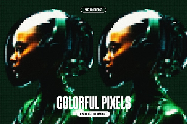 Colorful Pixels Photo Effect for Poster