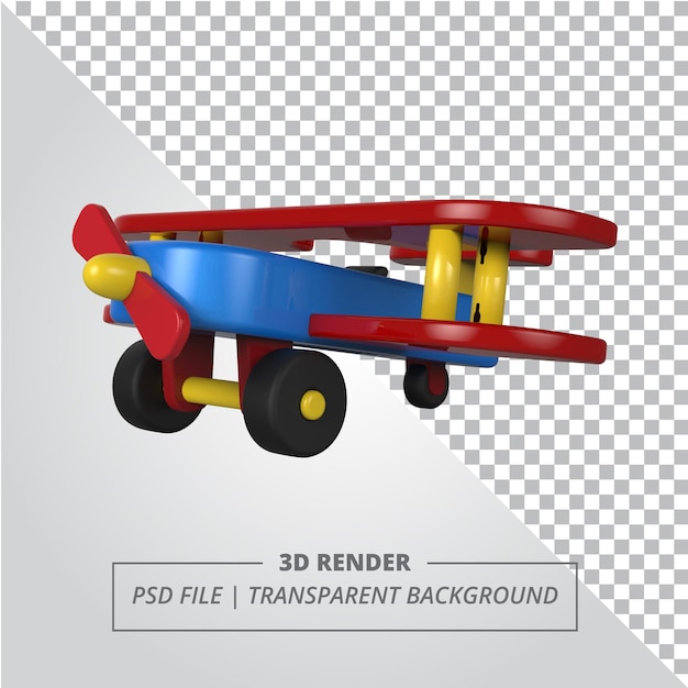 PSD カラフルな飛行機のおもちゃ分離 3 d