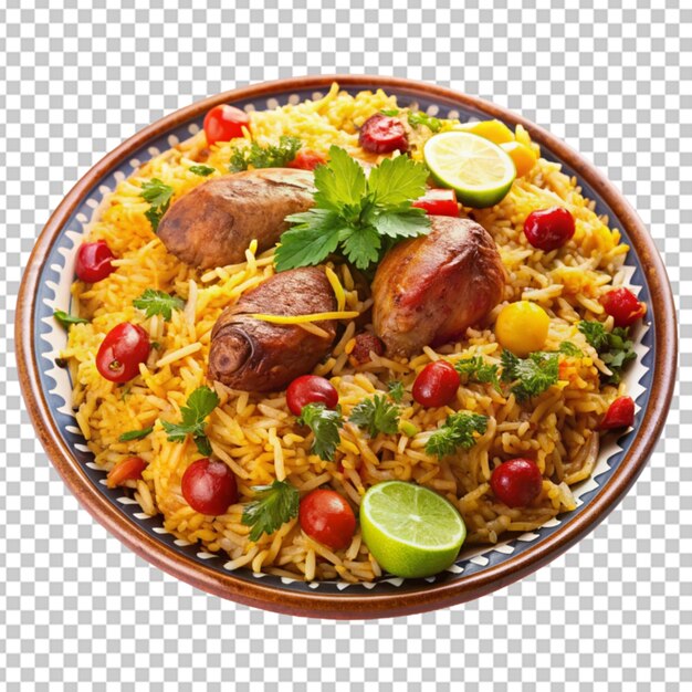 A colorful plate of biryani a fragrant rice dish