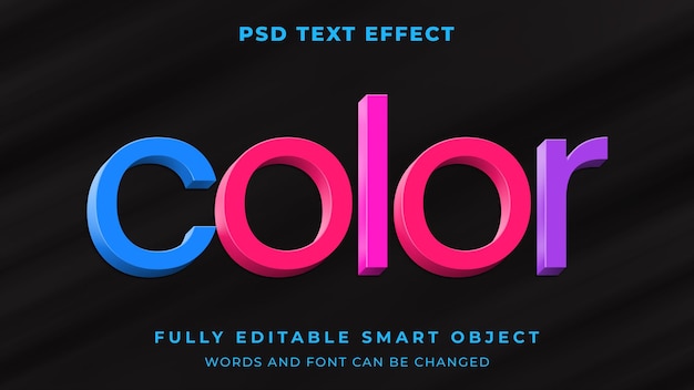PSD colorful playful graphic style editable text effect