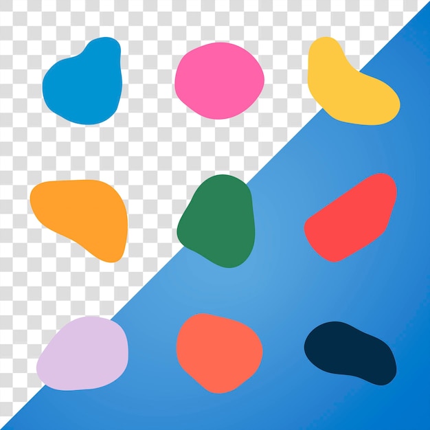 Colorful png sticker abstract shapes set