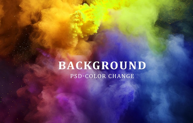 PSD 검은 바탕에 다채로운 가루 폭발 홀리 페스티벌 컨셉