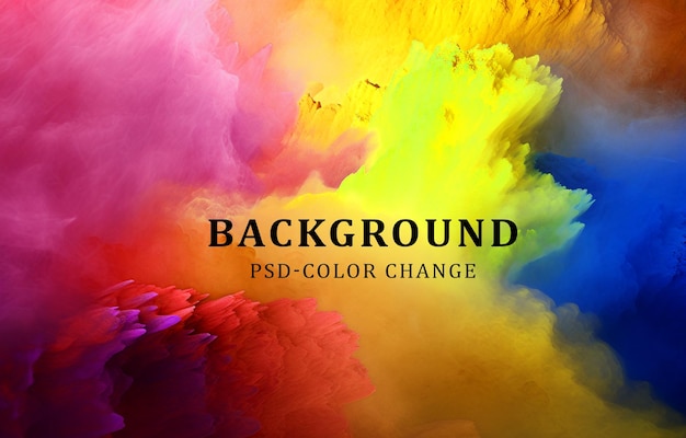 PSD 검은 바탕에 다채로운 가루 폭발 홀리 페스티벌 컨셉