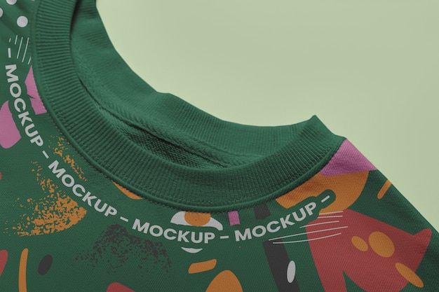 Colorful printed sweatshirt design mock-up