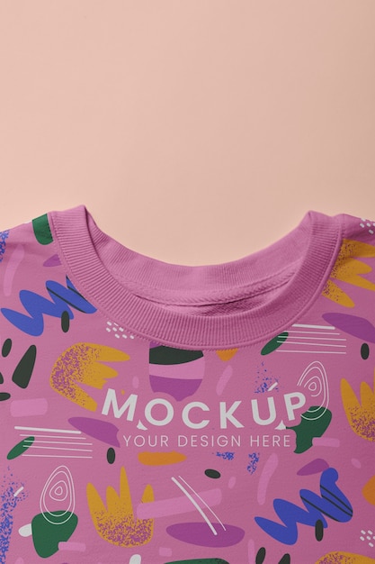 Colorful printed sweatshirt design mock-up