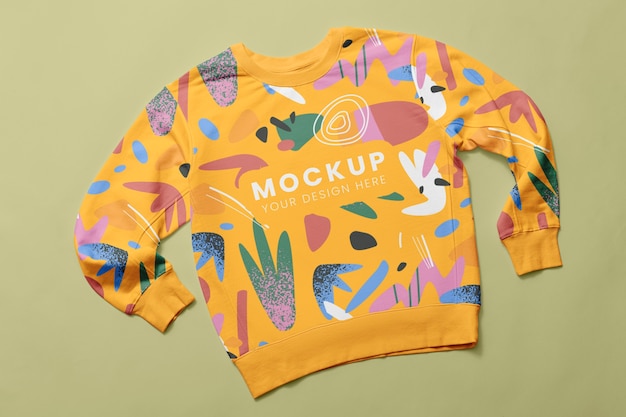 Colorful printed sweatshirt design mock-up