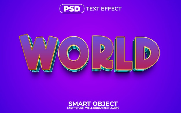 Colorful PSD editable 3d text effect